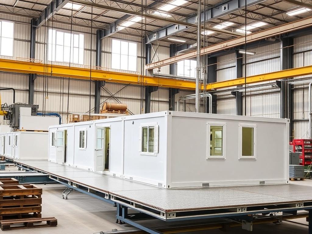 Production of prefabricated modular buildings and block containersфото