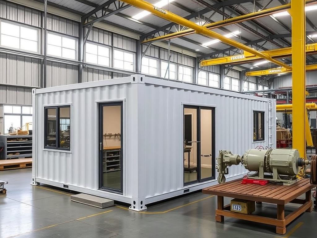 Production of prefabricated modular buildings and block containersфото