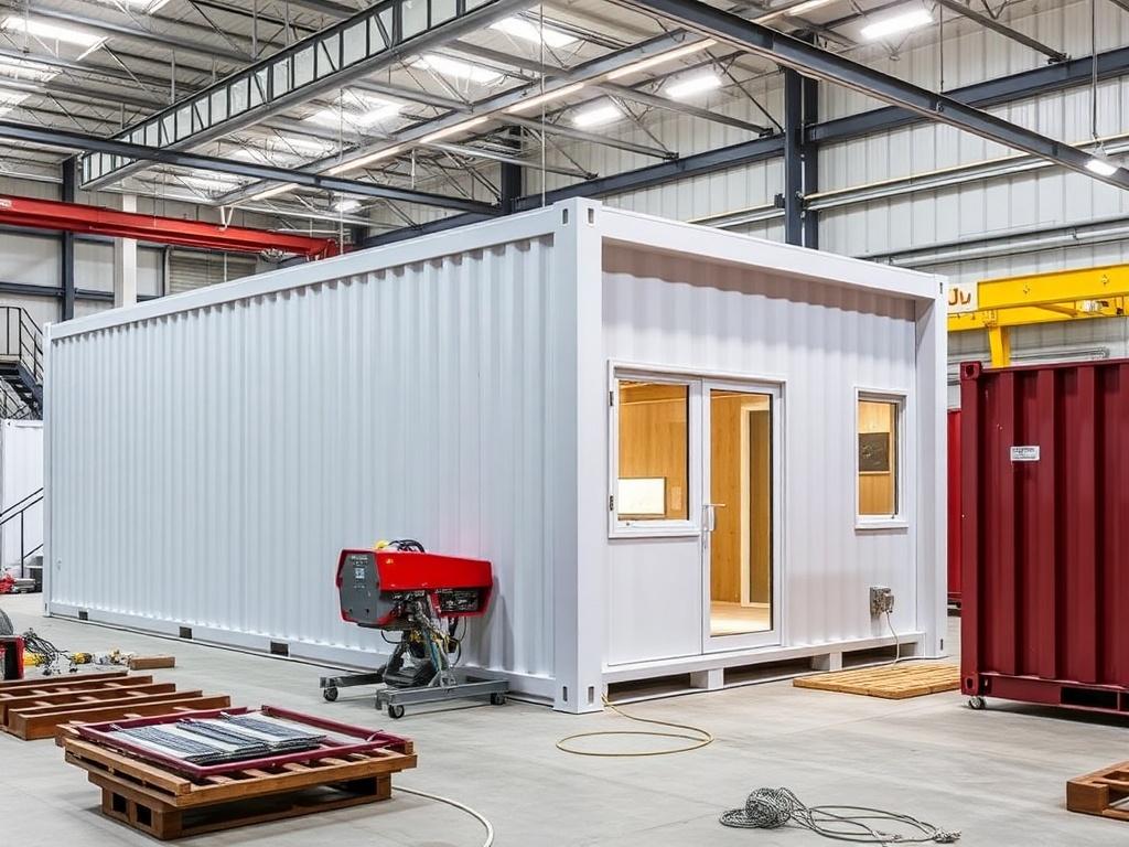 Production of prefabricated modular buildings and block containersфото